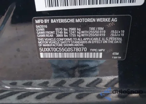 2016 BMW X5 Edrive xDrive40E z USA, uszkodzony, nr VIN 5UXKT0C55G0S78070